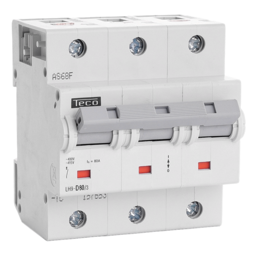 [/LH803D] Sicherungsautomat Teco 3P 80A 20kA Kurve D