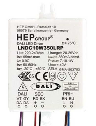 [/LNDC10W500LRP] Driver LED Dimmable DALI 500mA 10W NAULA