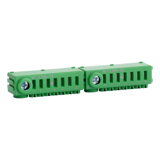 [/MDC00S22PE2] Erdungsklemme grün ohne Schrauben Conexbox 2x25 + 14x4mm²
