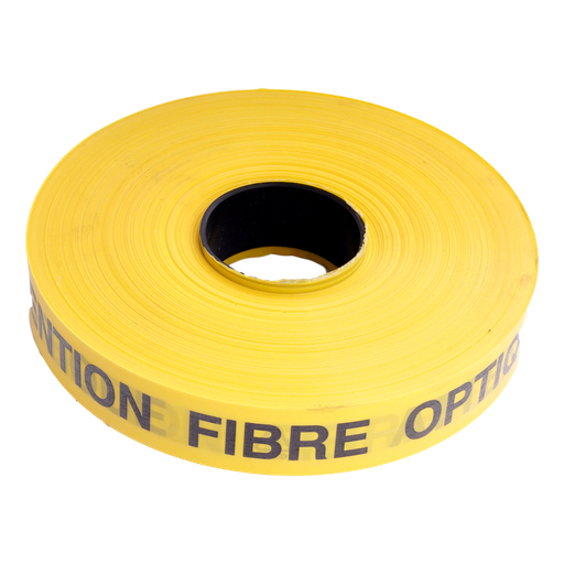 [/RAQ42152103] Waarschuwingsband 0,15mmx40mmx250m Ge/Zw 'fibre optique'