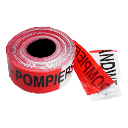 [/RBS85255337] Afbakeningslint super 80x500 rd/wt 'pompier-brandweer'