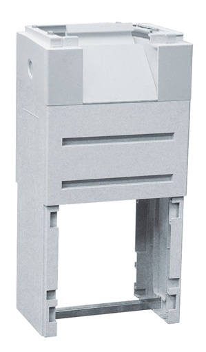 [/SKSUR1FPMS] Socle DIN 1 avec trappe pour passage de câbles