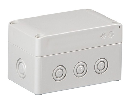 [/SPCM081308G] 75x125x75 doos S pc deks.g IP66 in 2xM16/25+6xM12/20