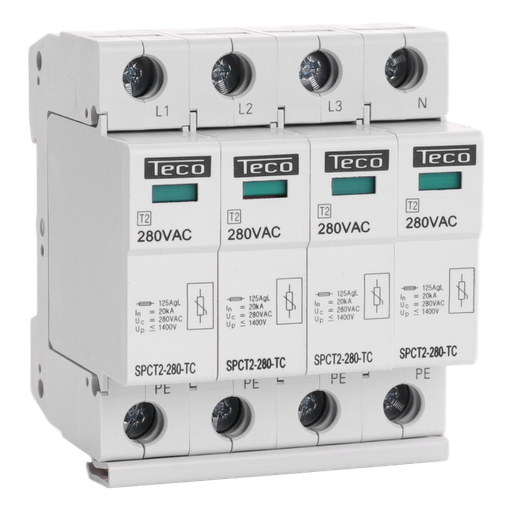 [/SPCT22804] Type 2 parafoudre Teco 4p 280Vac 4x20kA