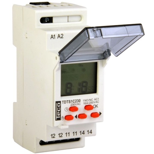 [/TDTS1C230B] Teco digitale Zeitschaltuhr mit Wochenprogramm 1w 16A 230V ausw. Bat.