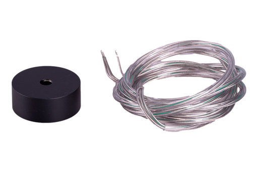 [/TFAXXRCABLB2] Ronde rozet 60x40 Zwart + PVC + PVC kabel 3g0,75mm transparant 215cm