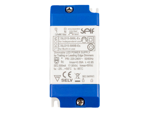 [/TLC009PHD] Driver 15W 500mA  Phase Dim + vrouw. stek.