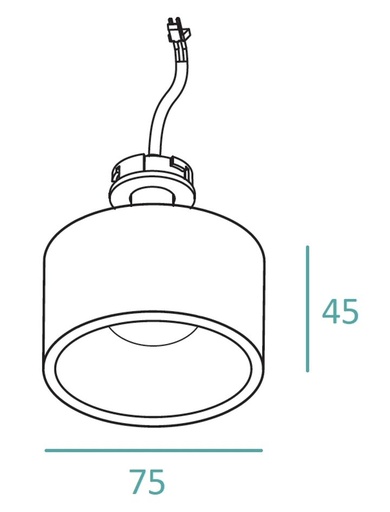 [/TLC810WB34S1] Spot Teco NAULA Rond 75x45mm 9W 3000K Ra90 34° Dim. Noir