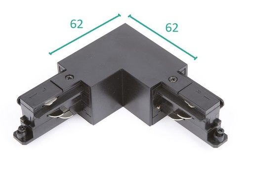 [/TLZ000B000LL] L-Connector naar links Zwart voor Teco 3P-Track