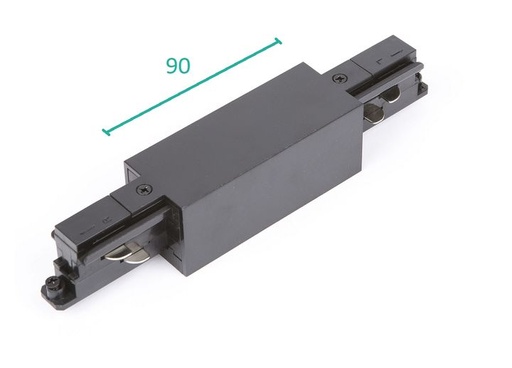 [/TLZ000BSTRFL] Rechte connector met voedingspunt Zwart voor Teco 3P-Track