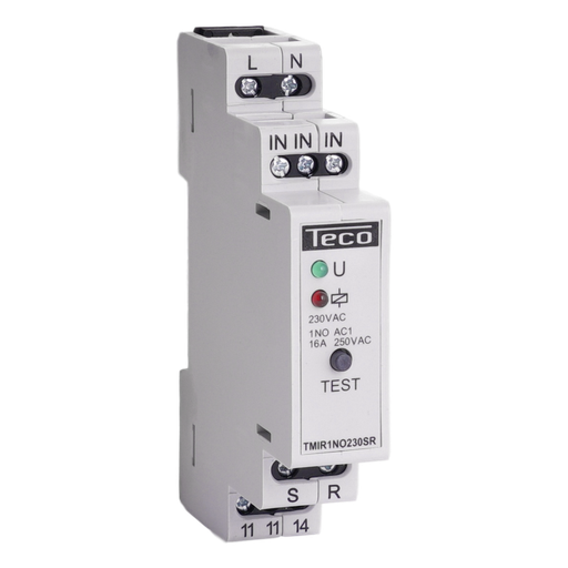 [/TMIR1NO230SR] Afstandschakelaar Teco 1no 16A 230V met SET en RESET