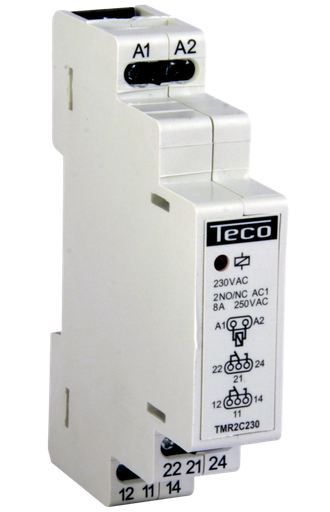 [/TMR2C230] Modulair relais Teco 2w 8A 230V