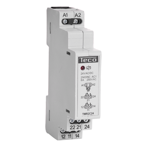 [/TMR2C24] Modulair relais Teco 2w 8A 24V
