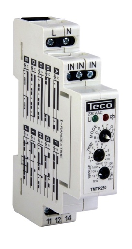 [/TMTR230] Multifunctie tijdrelais Teco 1w 16A 230V