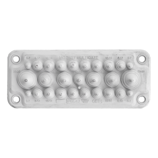 [/TRE103584] MC25/27  Multigate-Kabeldurchführung IP66/67 27 Ein. RAL7035