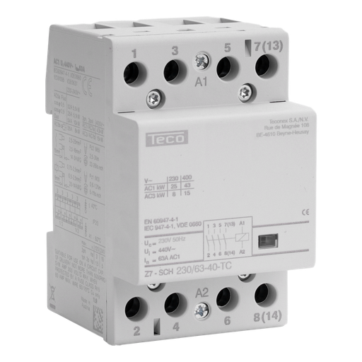 [/Z7SCH2306340] Contactor Teco 230VAC 63A 4NO