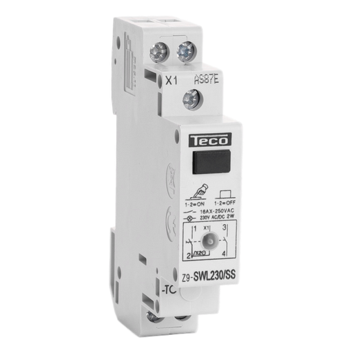 [/ZSWL230SS] Interrupteur avec lampe Teco 230VAC 16A 2NO
