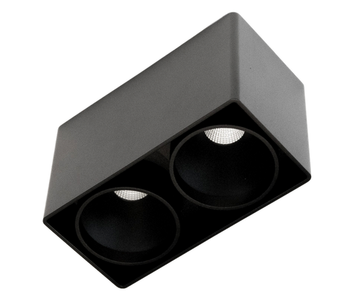 [/BC2KUANA2700KB] (AS) KUANA 2X9W carré 2700K Noir