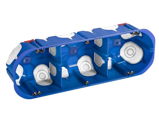 [/D703K] Boîtie d'appareillage encastrable cloisons creuses triple D68x48