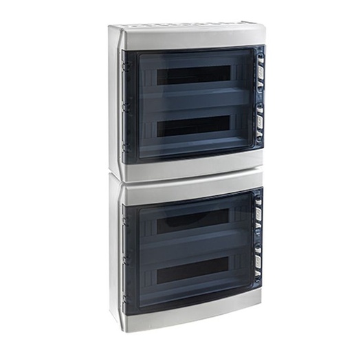 [/CDN72PTRR] Coffret app. IP65 porte transp. 4x 18 mod. + born. de terre