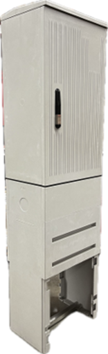 [/UCHR00MS] Armoire de trottoir porte rayée DIN00 complete (armoire+plaque+socle)