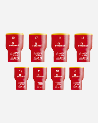 [/SOF30116] Set insulated sockets hexagon 8-19mm 3/8" 1000V