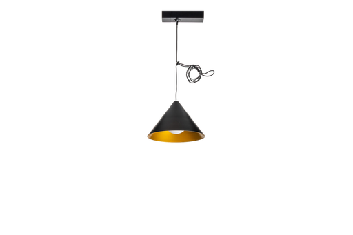 [/TRACKCAPB3000K] (AS)LED-pendel. TRACKNAULA metalen kap Zwart Goud 10W 3000K Dim.
